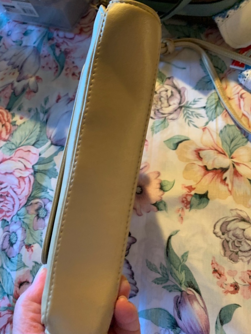 Partners Cream Structured Crossbody Bag with Top Handle - Picture 2 of 7